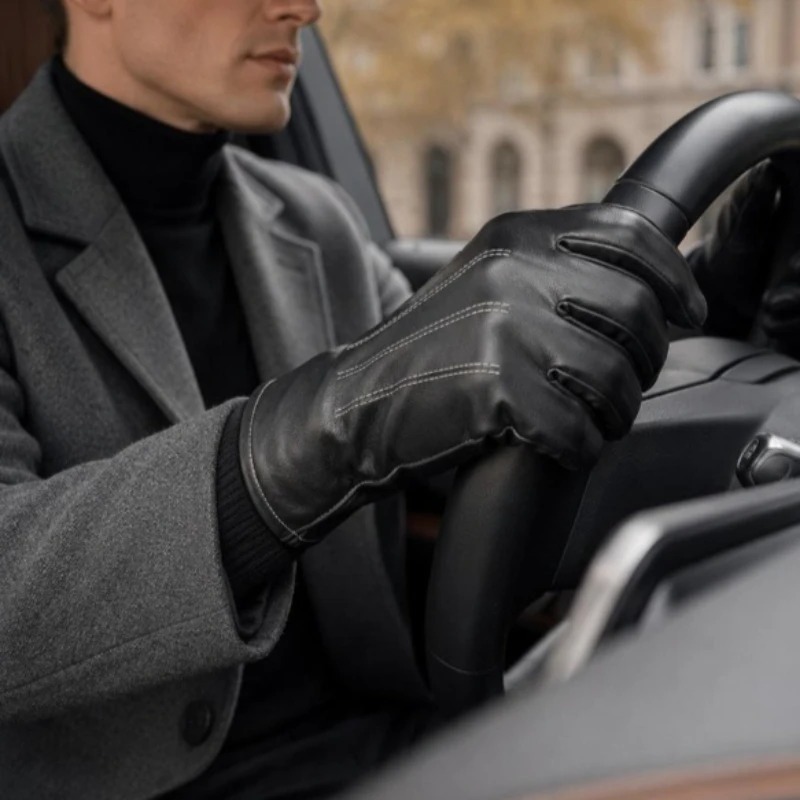1/2 pares de guantes de invier - Leather Driving Glove reseña y precio